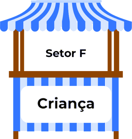 Referência de cor da barraca do Setor F