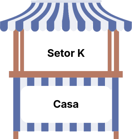 Referência de cor da barraca do Setor K