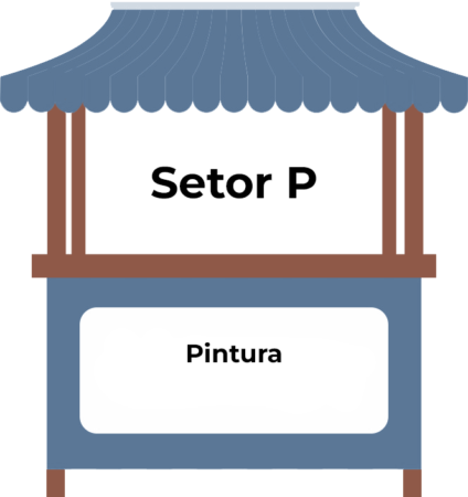 Referência de cor da barraca do Setor P