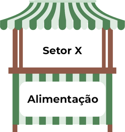 Referência de cor da barraca do Setor X