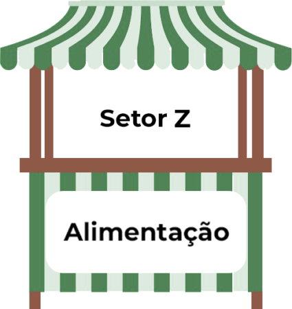 Referência de cor da barraca do Setor Z
