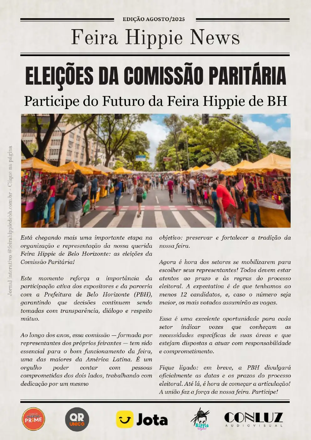 Capa do Feira Hippie News de agosto de 2025